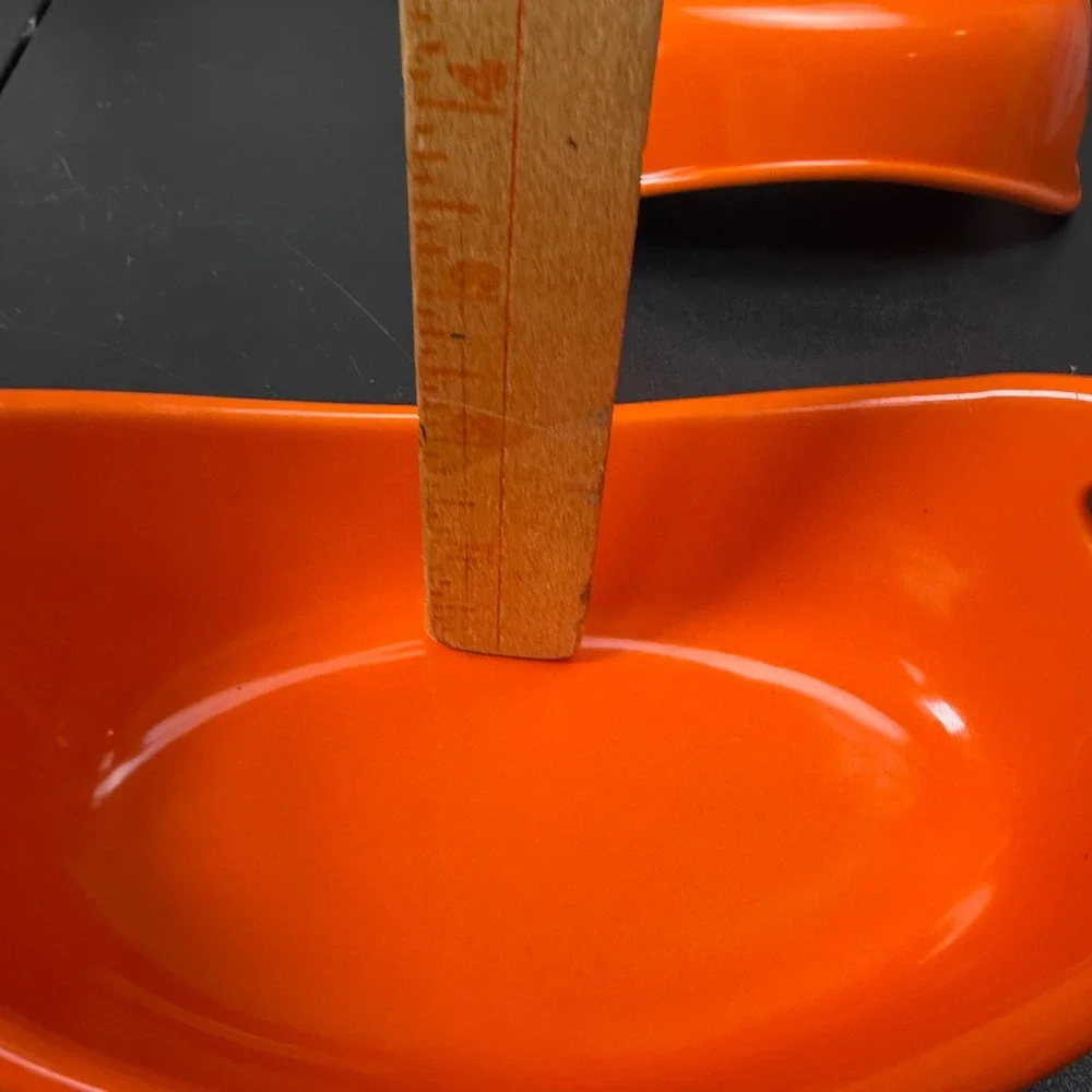 Set of 2 Rachael Ray Ramekins 12oz Orange Modern Stoneware Oval Bakers